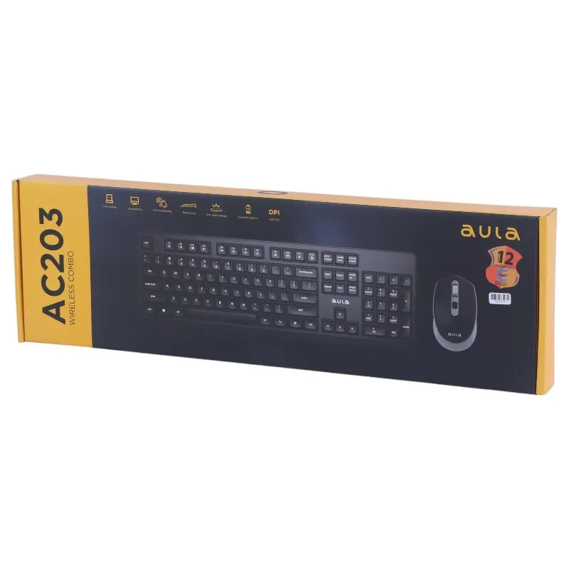 کیبورد موس بی سیم آئولا مدل AULA wireless combo AC203